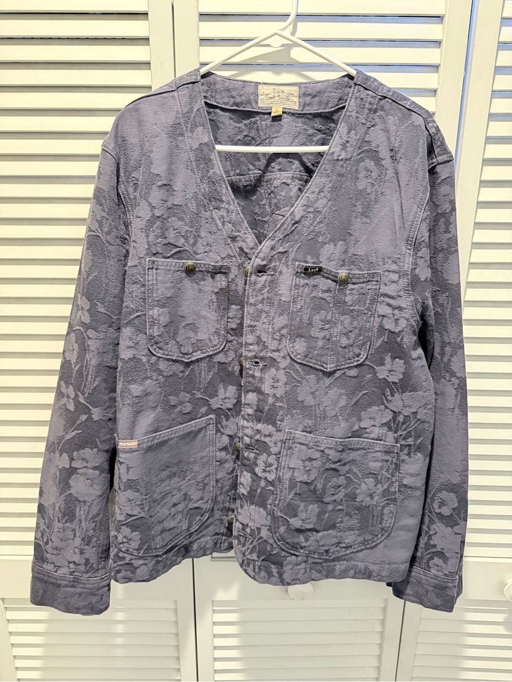 Lee x Paul Smith Floral Jacquard Collarless Chore+Utility Coat [L]